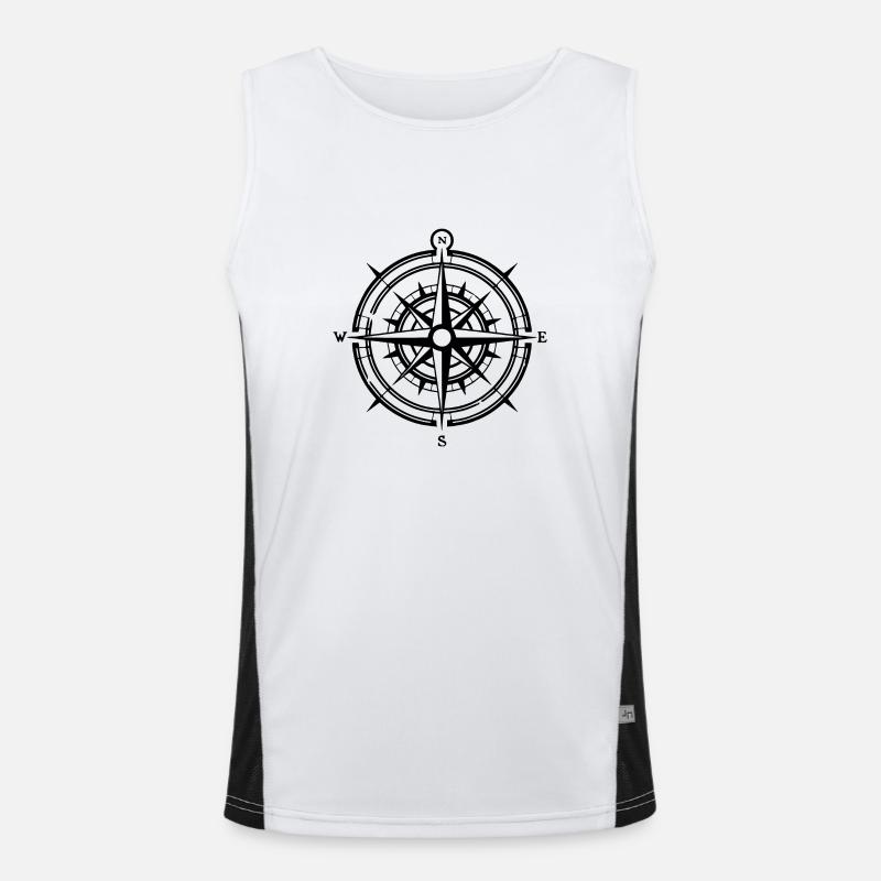 Kompass Nautik Segelboot Seefahrer Funktionelles Kontrast-Tank Top für Männer 