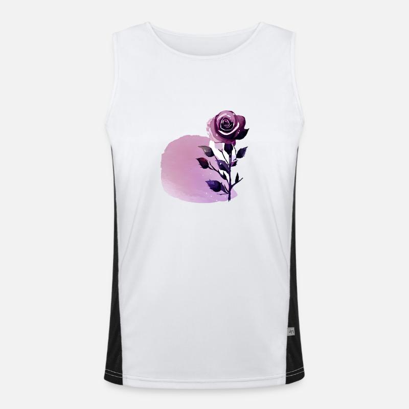 Rose fleur rose design Débardeur respirant contrasté Homme 