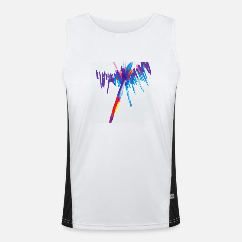 Creative Brushstroke Men's Functional Contrast Tank Top 