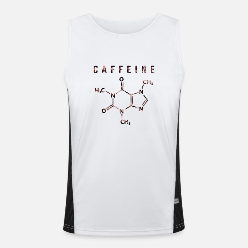 Caffeine molecule - Men's Functional Contrast Tank Top  - white/black