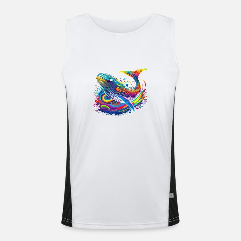 Neon - Whale - Floating in Space - neg Funktionelles Kontrast-Tank Top für Männer 