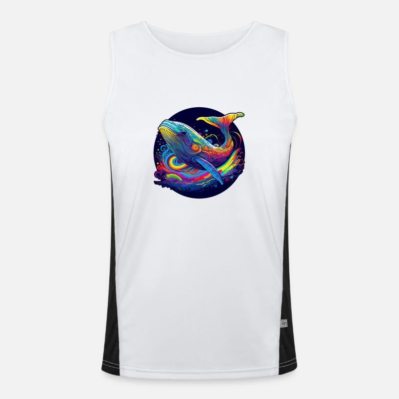 Neon - Whale - Floating in Space - pos Funktionelles Kontrast-Tank Top für Männer 