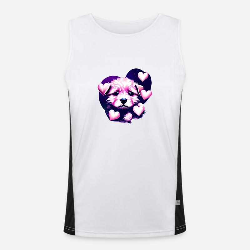 Caniche Chien Amour Caniche Chiot Chiot Propriétaire de chien Débardeur respirant contrasté Homme 