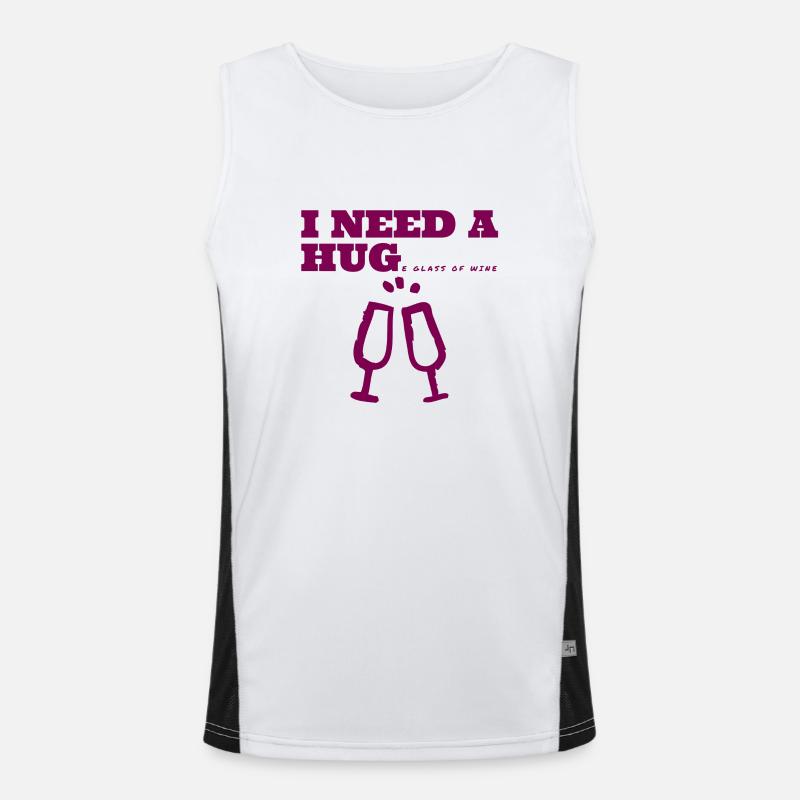 Ich brauche ein großes Glas Wein Funktionelles Kontrast-Tank Top für Männer 