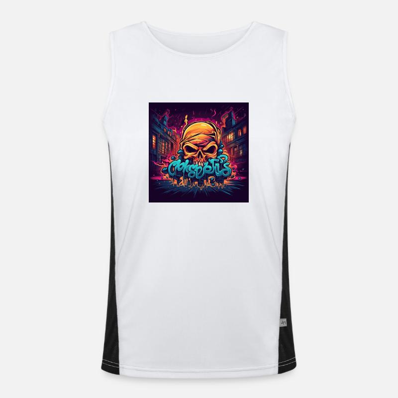 Graffiti Skull Funktionelles Kontrast-Tank Top für Männer 