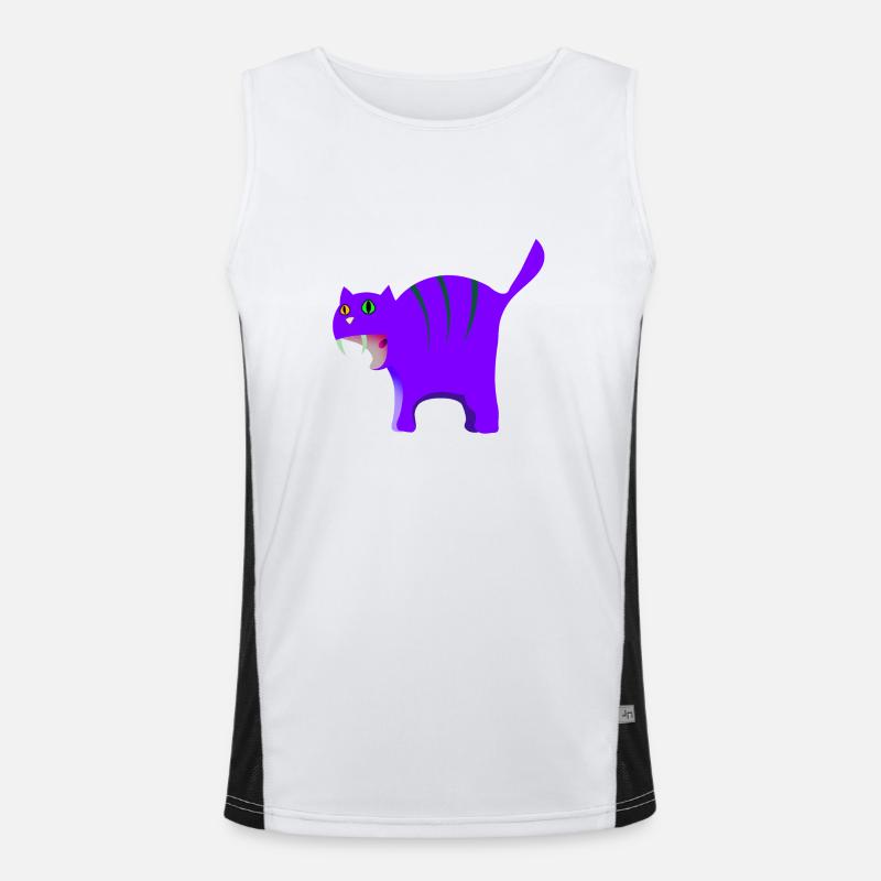 Dikke kat Functionele contrasterende tanktop voor mannen 