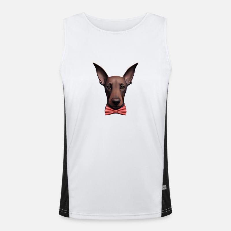 Dobermann Hund Dobermanntrainer Dobermannwelpe Funktionelles Kontrast-Tank Top für Männer 