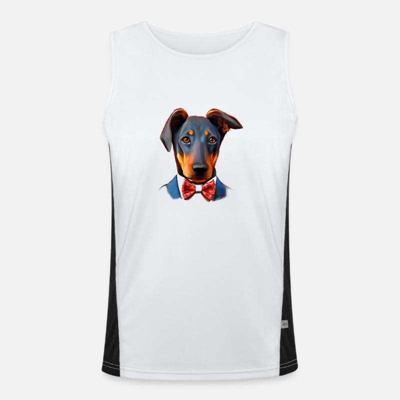 Doberman Chien Doberman Dresseur Doberman Chiot Doberman Débardeur respirant contrasté Homme 