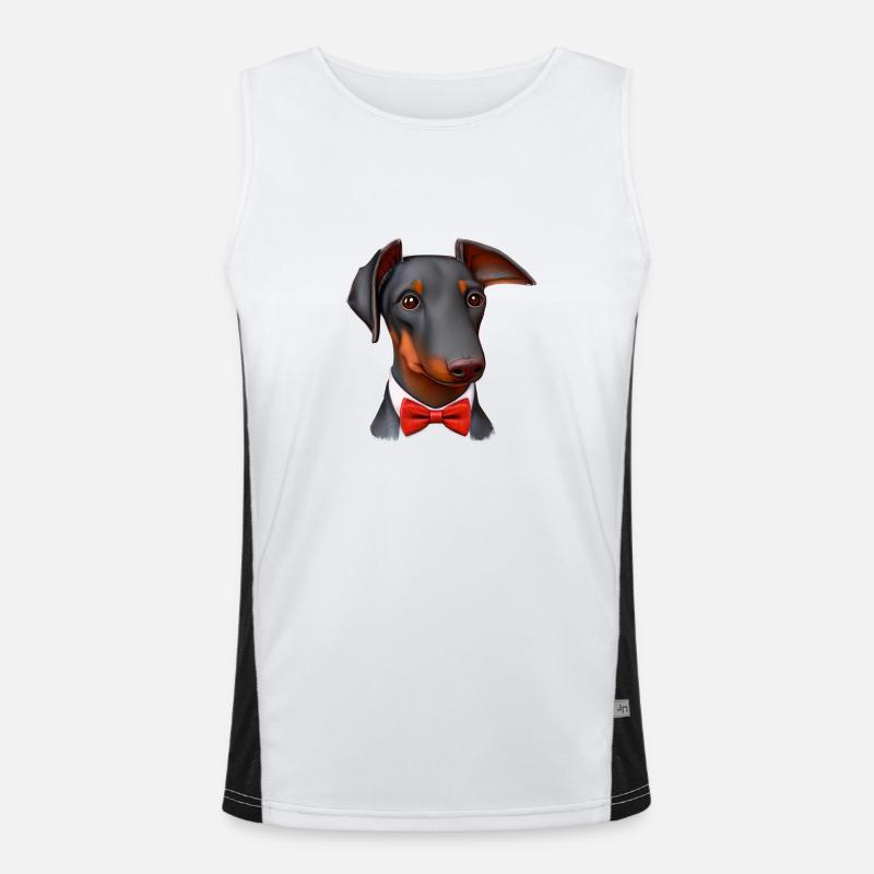 Dobermanntrainer Dobermann Hund Dobermannwelpe Funktionelles Kontrast-Tank Top für Männer 
