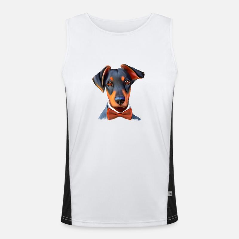 Dobermann Dobermannwelpe Hund Dobermanntrainer Funktionelles Kontrast-Tank Top für Männer 