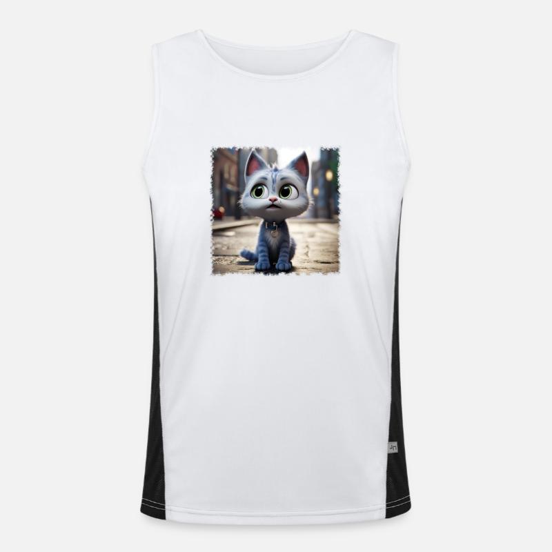 niedliche Katze Funktionelles Kontrast-Tank Top für Männer 