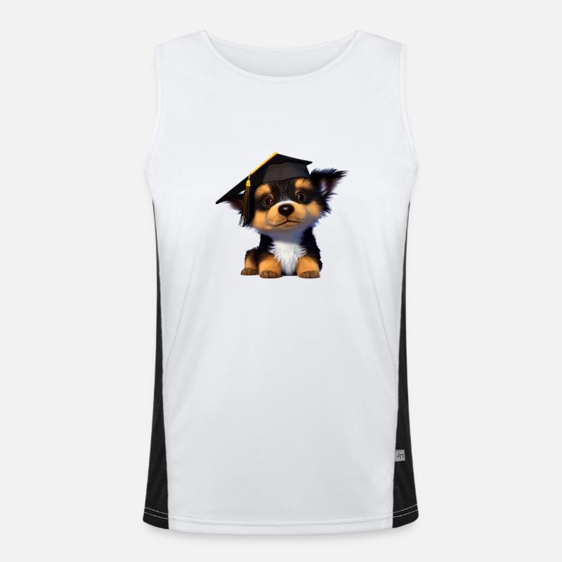 Bachelor Australischer Schäferhund Uni Studium Funktionelles Kontrast-Tank Top für Männer 