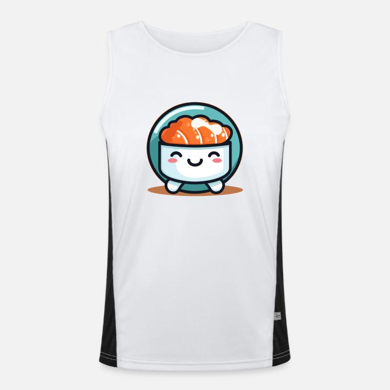 Cute sushi mascot Men's Functional Contrast Tank Top 