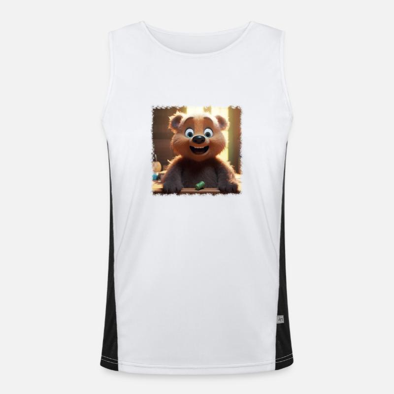 Petit ours heureux Débardeur respirant contrasté Homme 