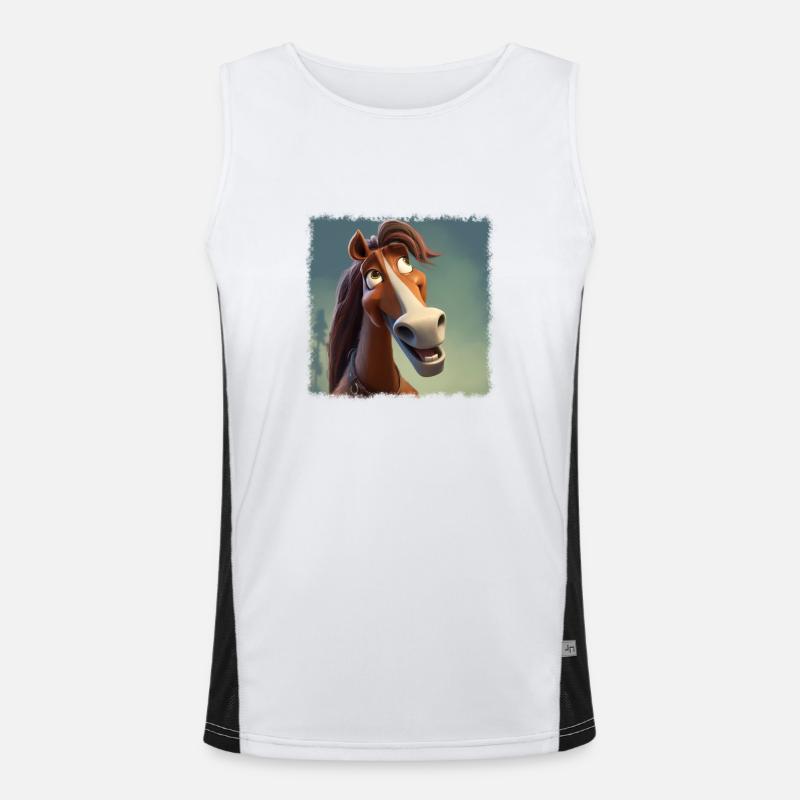Cooles Pferd Funktionelles Kontrast-Tank Top für Männer 