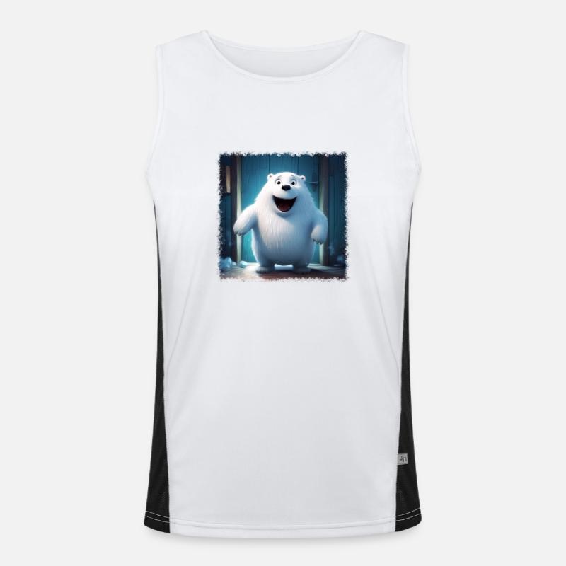 Fluffy polar bear Men's Functional Contrast Tank Top 