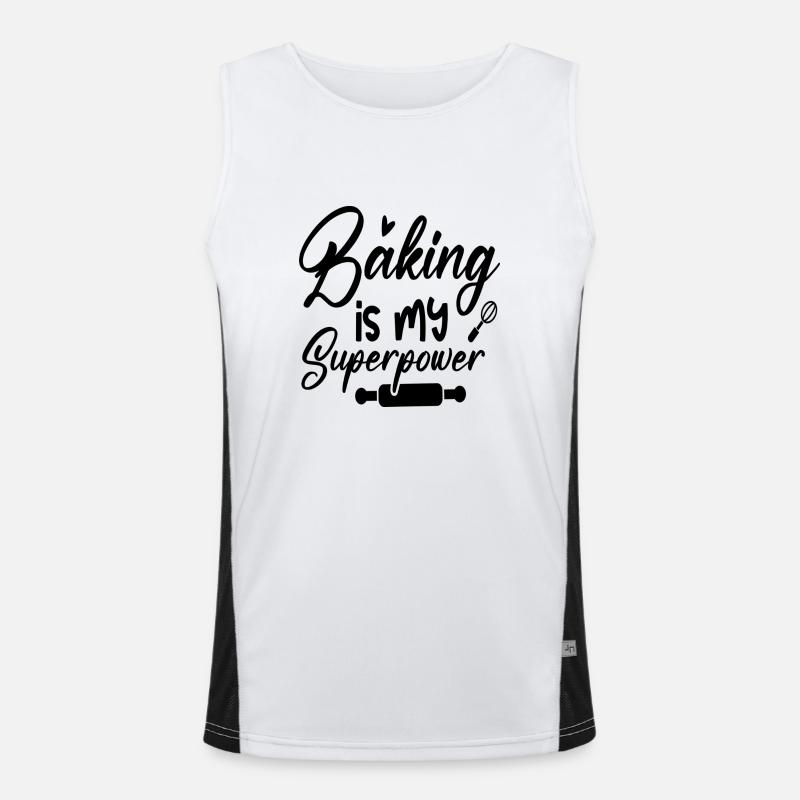 Baking Is My Superpower Funktionelles Kontrast-Tank Top für Männer 