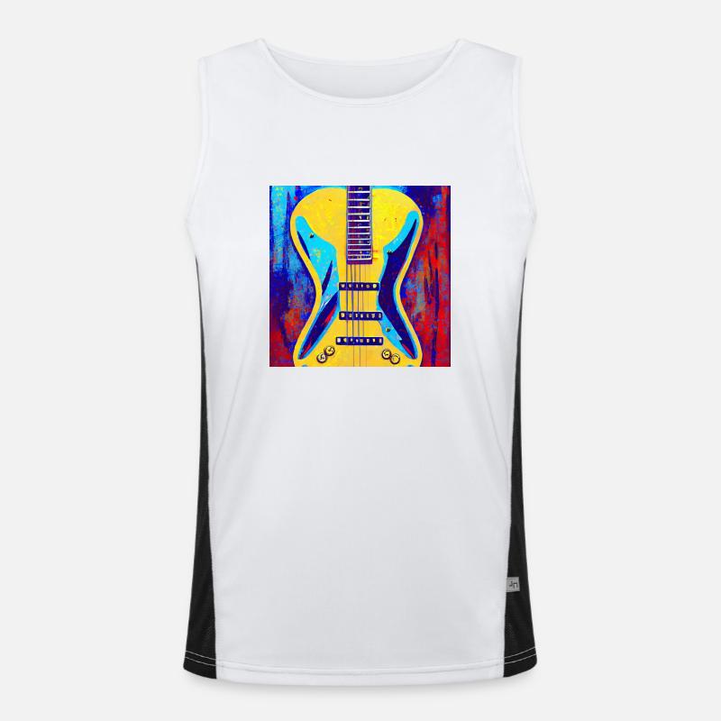 Guitar 80's pop art Men's Functional Contrast Tank Top 