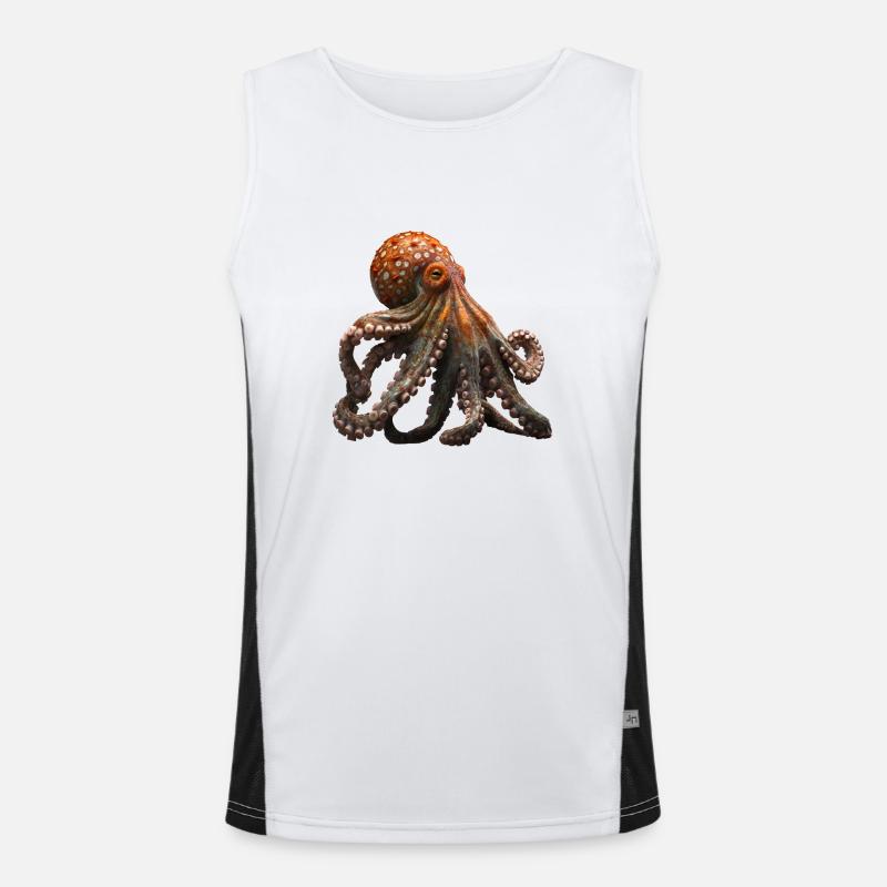 The octopus is a fascinating sea creature Men's Functional Contrast Tank Top 