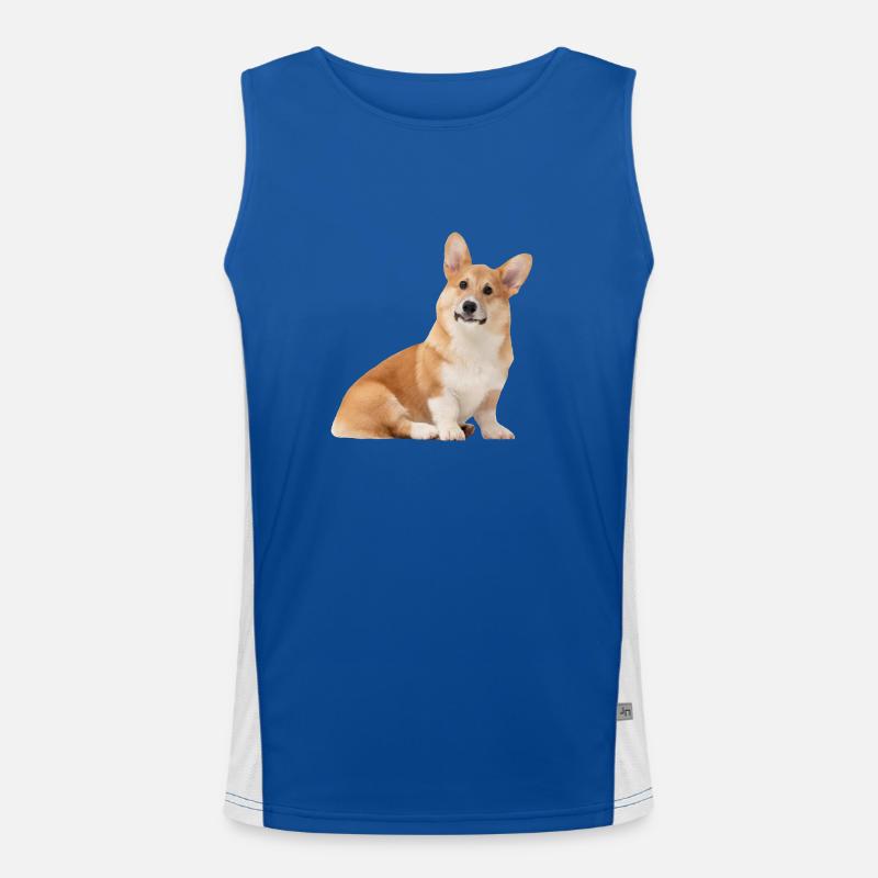 Niedlicher Corgi-Hund Funktionelles Kontrast-Tank Top für Männer 