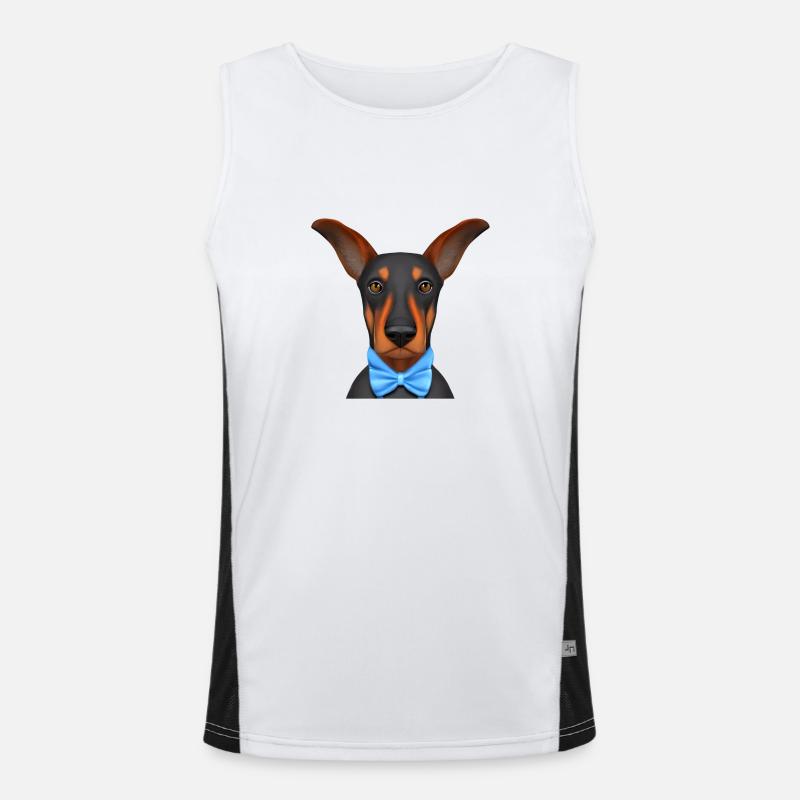 Dobermannwelpe Dobermann Hund Dobermanntrainer Funktionelles Kontrast-Tank Top für Männer 