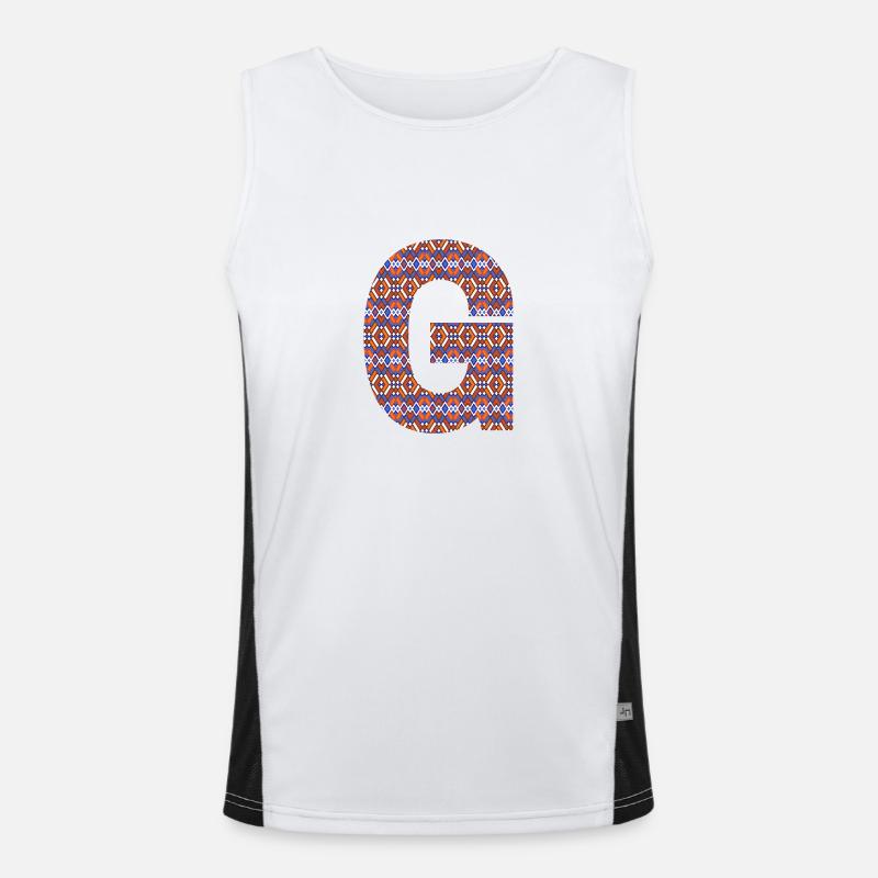 Monogramm Buchstabe G - geometrisches Muster Funktionelles Kontrast-Tank Top für Männer 