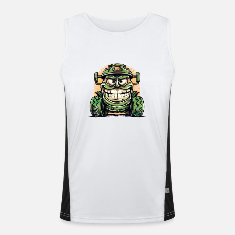 Tractor shows its anger for the farmer Men's Functional Contrast Tank Top 