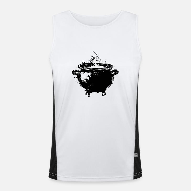 Cauldron Magical Witch Halloween Men's Functional Contrast Tank Top 