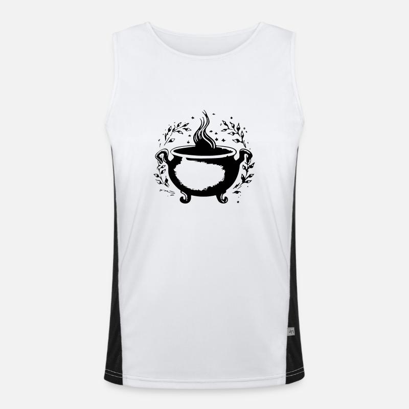 Cauldron Magical Witch Halloween Men's Functional Contrast Tank Top 