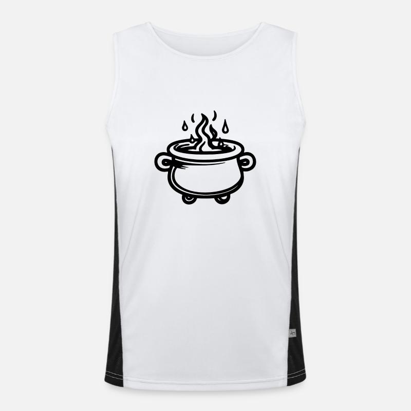 Cauldron Magical Witch Halloween Men's Functional Contrast Tank Top 