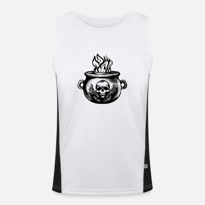 Cauldron Magical Witch Halloween Men's Functional Contrast Tank Top 