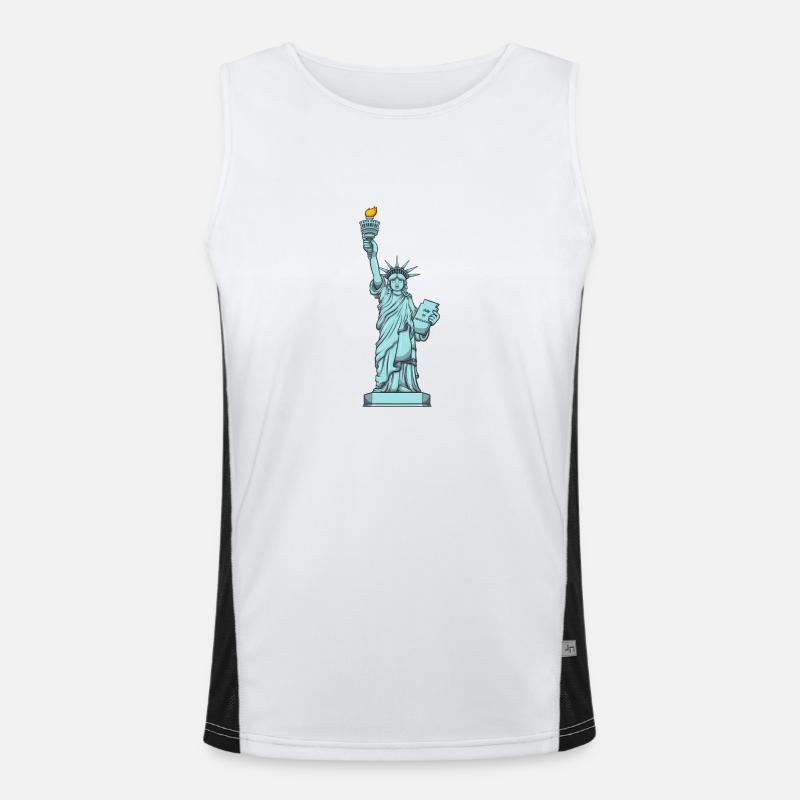 Freiheitsstatue Funktionelles Kontrast-Tank Top für Männer 