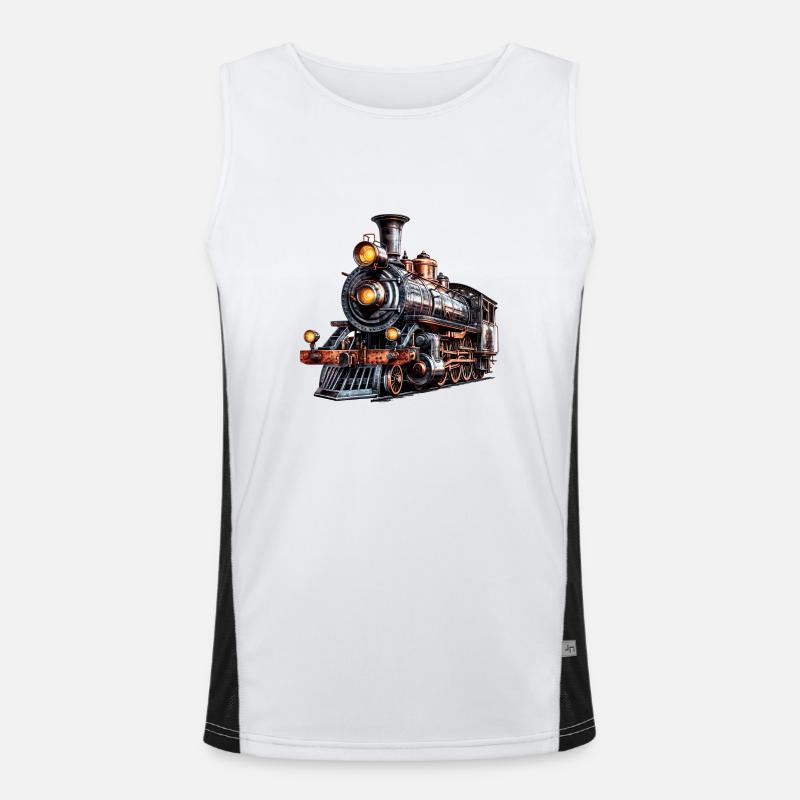 Die Dampflock, ein historisches Relikt Funktionelles Kontrast-Tank Top für Männer 