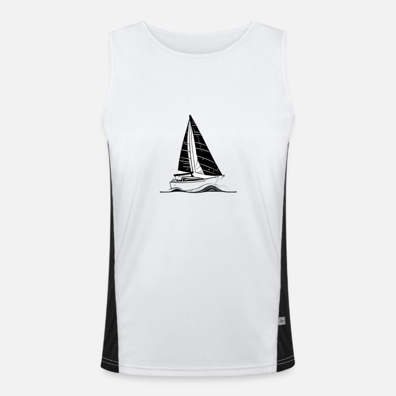 Sailing Sailing Ship Sailing Sailboat Sailor Men's Functional Contrast Tank Top 