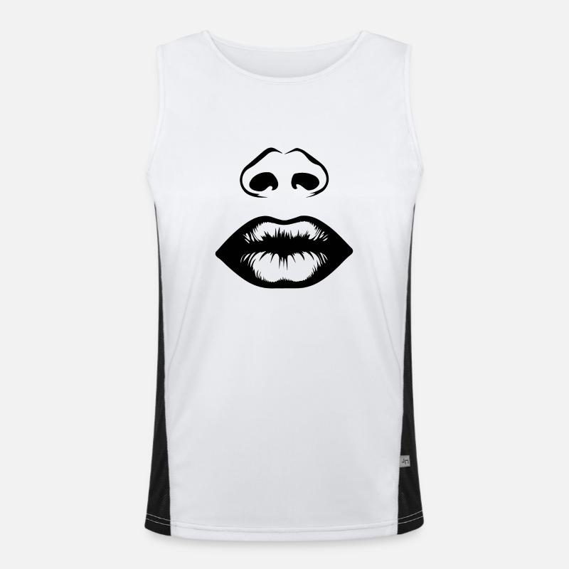 Lips, mouth, kissing lips Men's Functional Contrast Tank Top 