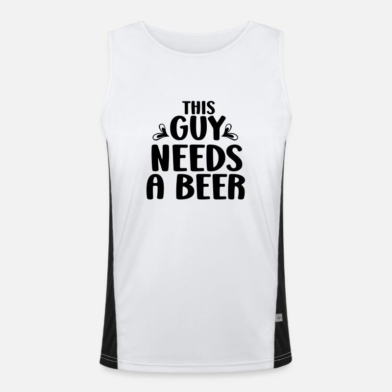 This Guy Needs a Beer Men's Functional Contrast Tank Top 