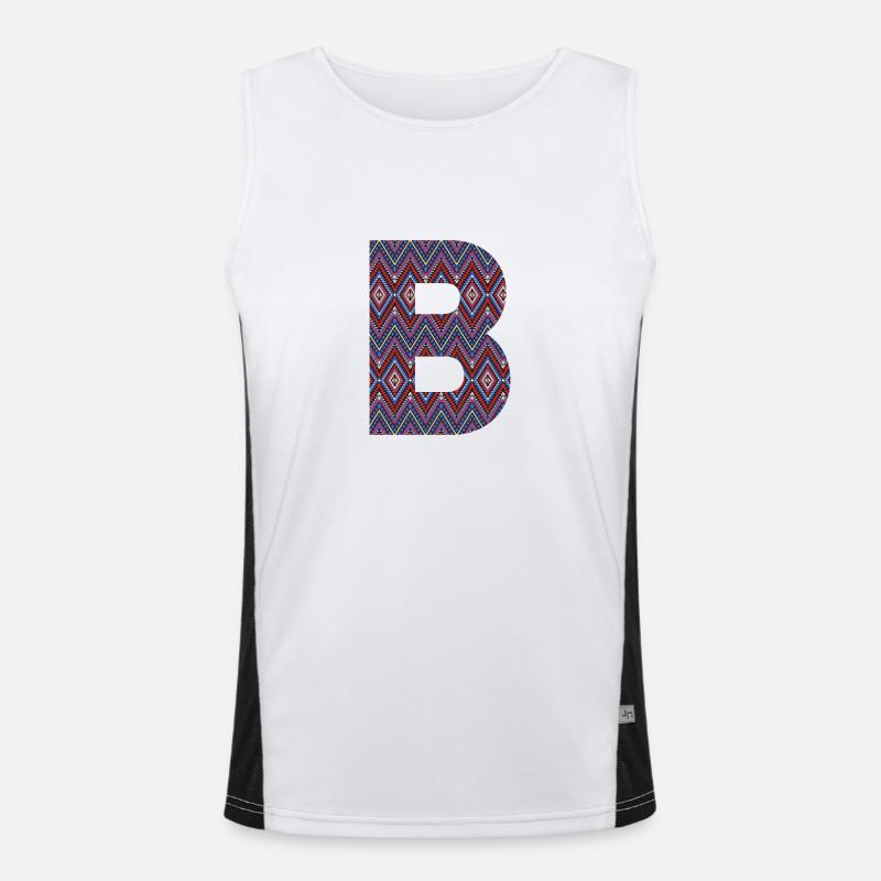 Monogramm Buchstabe B - geometrisches Muster Funktionelles Kontrast-Tank Top für Männer 