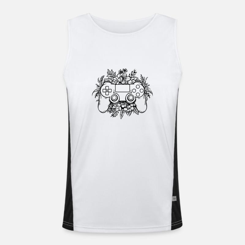 Controller Gaming Video Games Gamepad - Men's Functional Contrast Tank Top - white/black