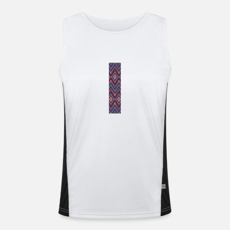 Monogram Letter I- geometric pattern - Men's Functional Contrast Tank Top  - white/black