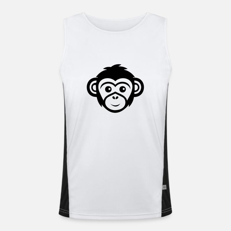 Affe Affen Affengesicht Dschungel Funktionelles Kontrast-Tank Top für Männer 