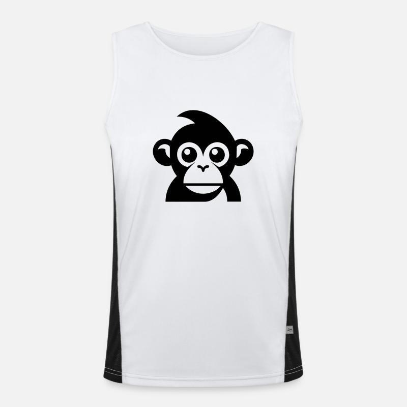 Monkey Monkey Monkey Face Jungle - Men's Functional Contrast Tank Top - white/black