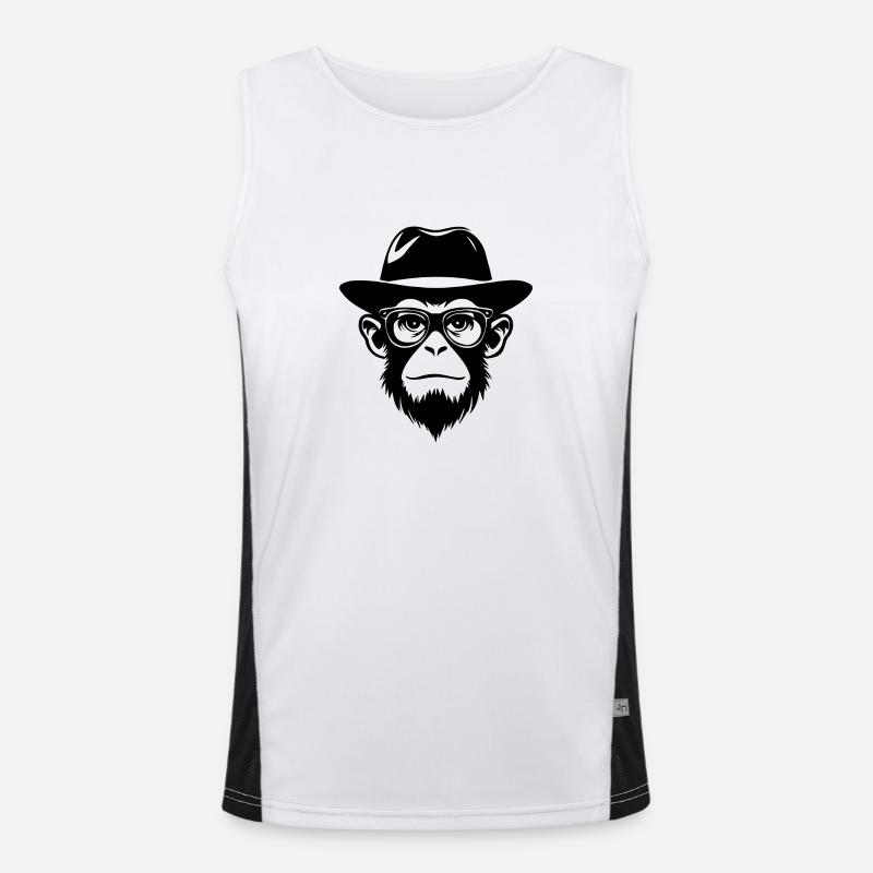 Affe Affen Affengesicht Dschungel Funktionelles Kontrast-Tank Top für Männer 