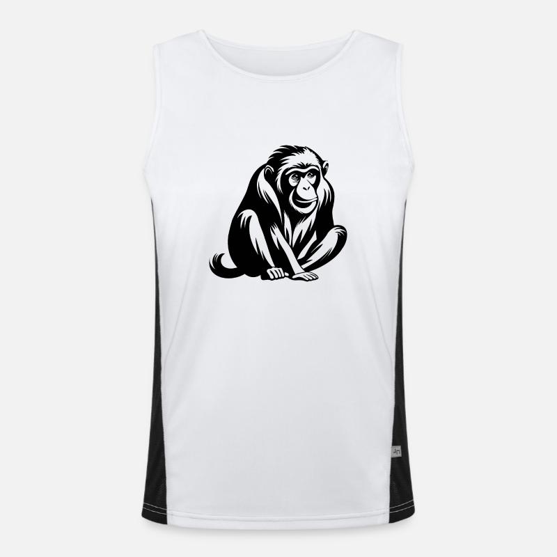Affe Affen Affengesicht Dschungel Funktionelles Kontrast-Tank Top für Männer 