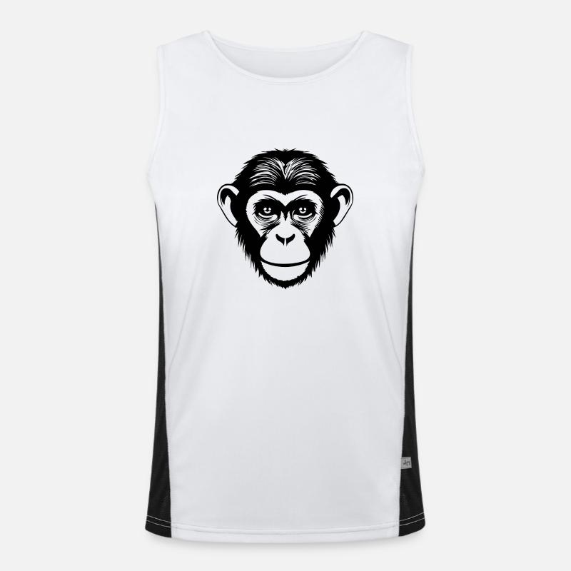 Affe Affen Affengesicht Dschungel Funktionelles Kontrast-Tank Top für Männer 