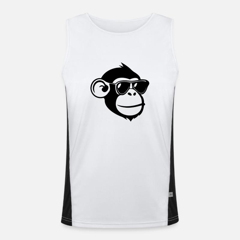 Affe Affen Affengesicht Dschungel Funktionelles Kontrast-Tank Top für Männer 