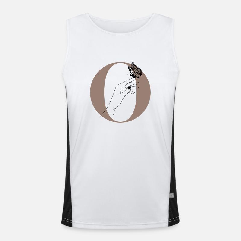 letter o magic butterfly Men's Functional Contrast Tank Top 