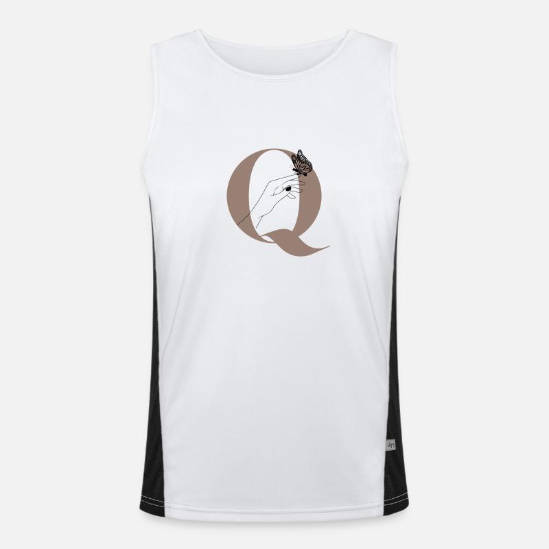Buchstabe Q Magischer Schmetterling Funktionelles Kontrast-Tank Top für Männer 