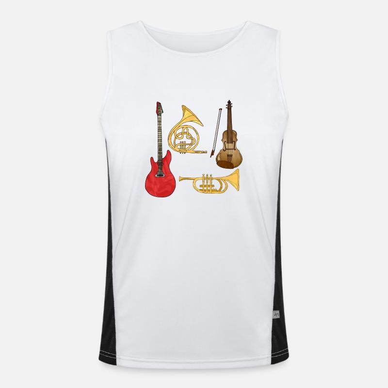 Musical instruments - Men's Functional Contrast Tank Top  - white/black
