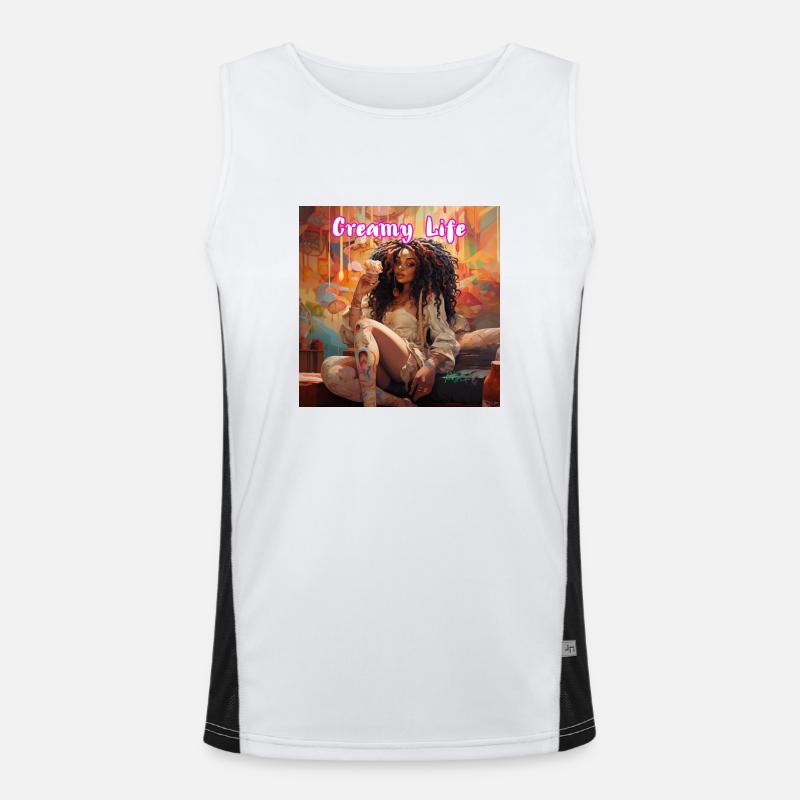 Cremiges Leben Funktionelles Kontrast-Tank Top für Männer 