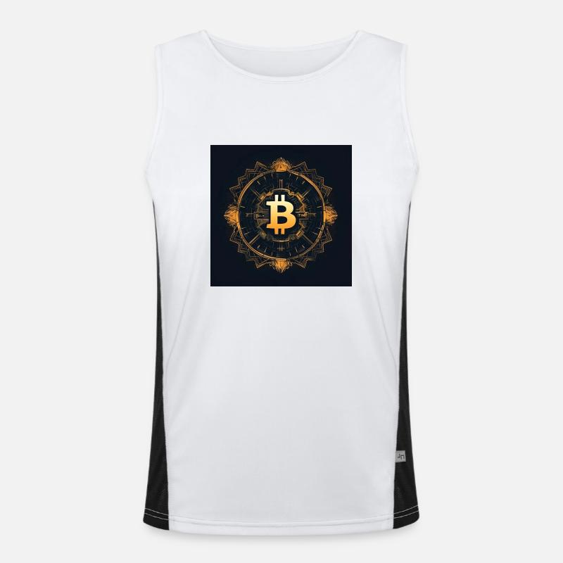 Logo Bitcoin Moderne Élégant Desgin Noir Or Débardeur respirant contrasté Homme 